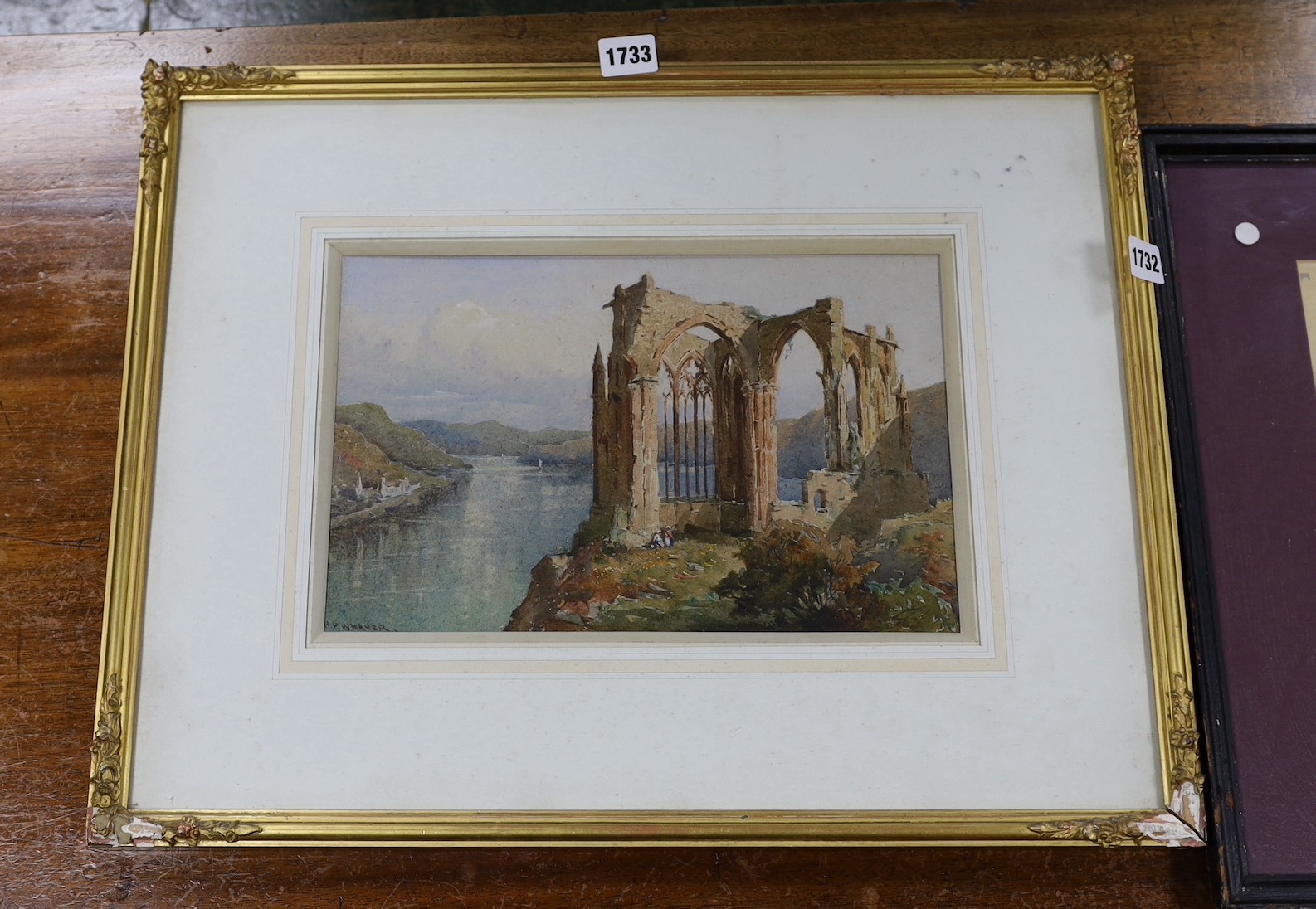 Herbert Parsons Weaver (1872-1945), watercolour, Abbey ruins, signed, 20 x 32cm.